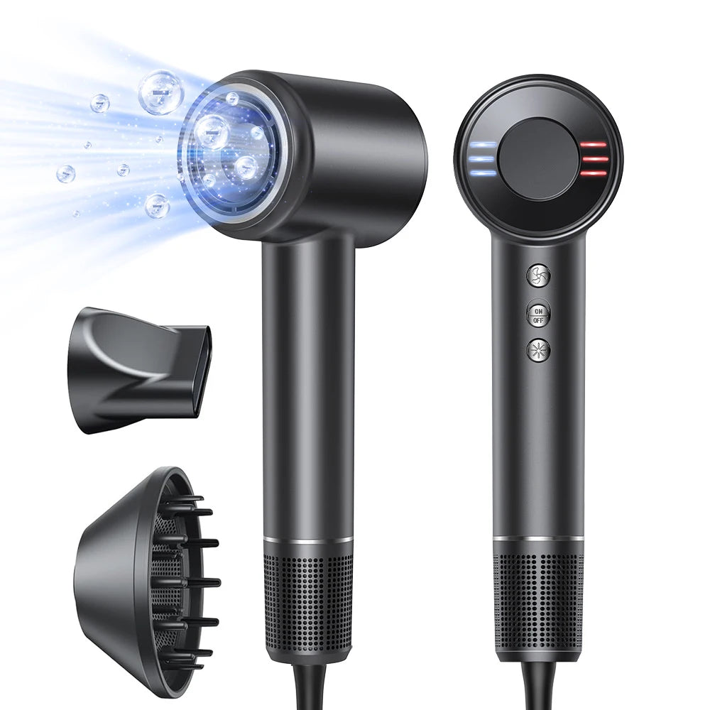 Electric High Speed Hair Dryer 120000RPM Brushless Negative Ions Low Noise 1600W