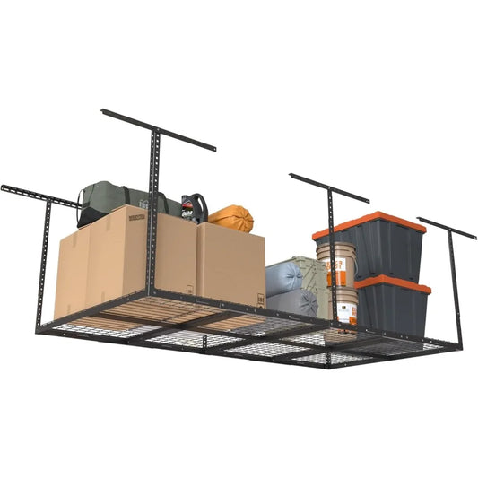 4x8ft Overhead Garage Storage Rack With Adjustable Ceiling Drop Down 22-40