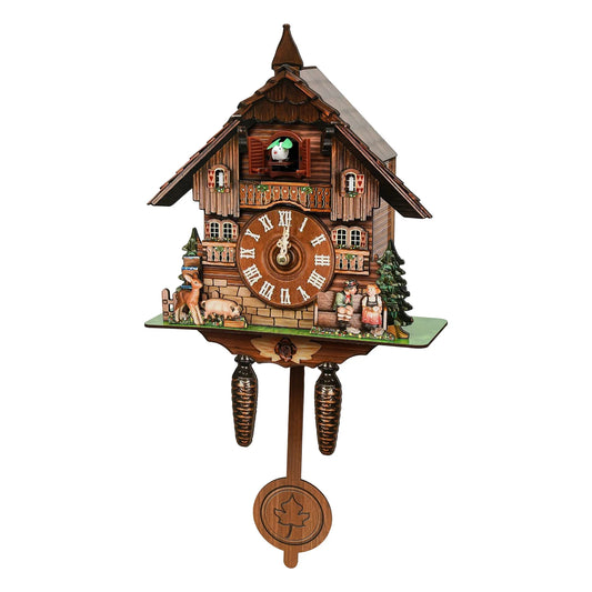 Cuckoo Wall Clock Vintage Wooden Pendulum Decoration for Living Room Office