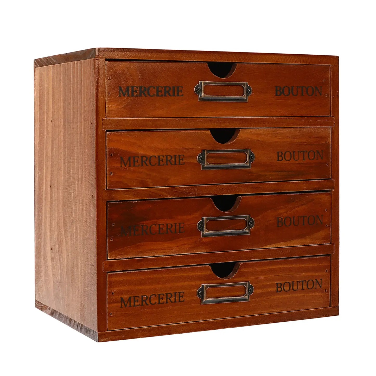 4-Tier 49.8*17.5cm Wooden Desktop Organizer 16 Drawers Drawer Organizer Brown Wooden Storage Box Living Rooms Bedroom