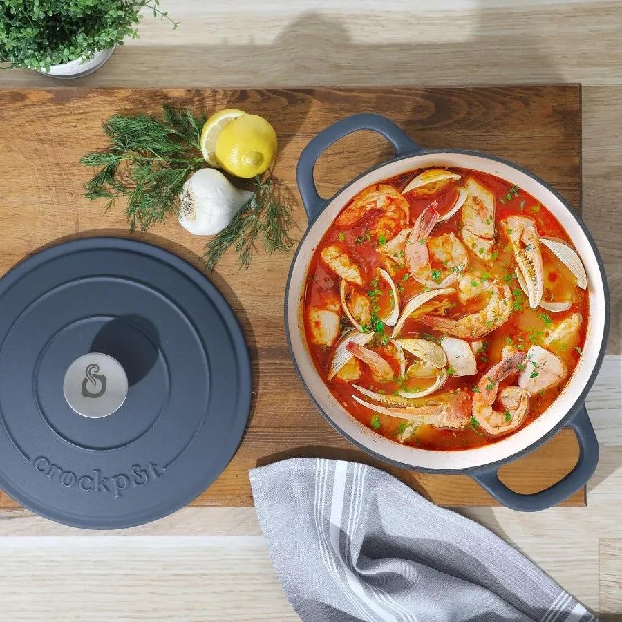 Crock Pot Artisan 5Quart Navy Blue Enameled Dutch Oven