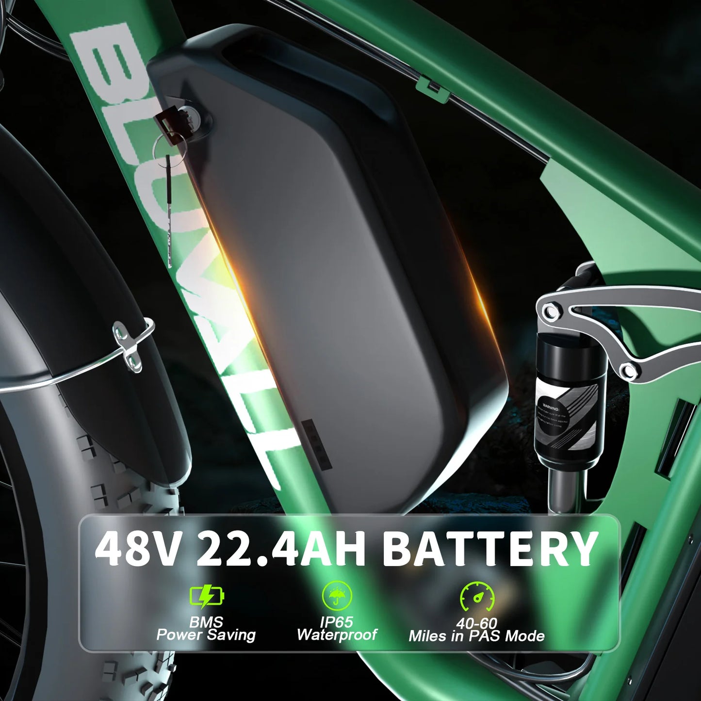 Moobelo V1 52V 2000W Dual Motor Fat Tire Electric Bicycle 26 Inch Snow Bike 7 Speed Suspension for Adults Commuter