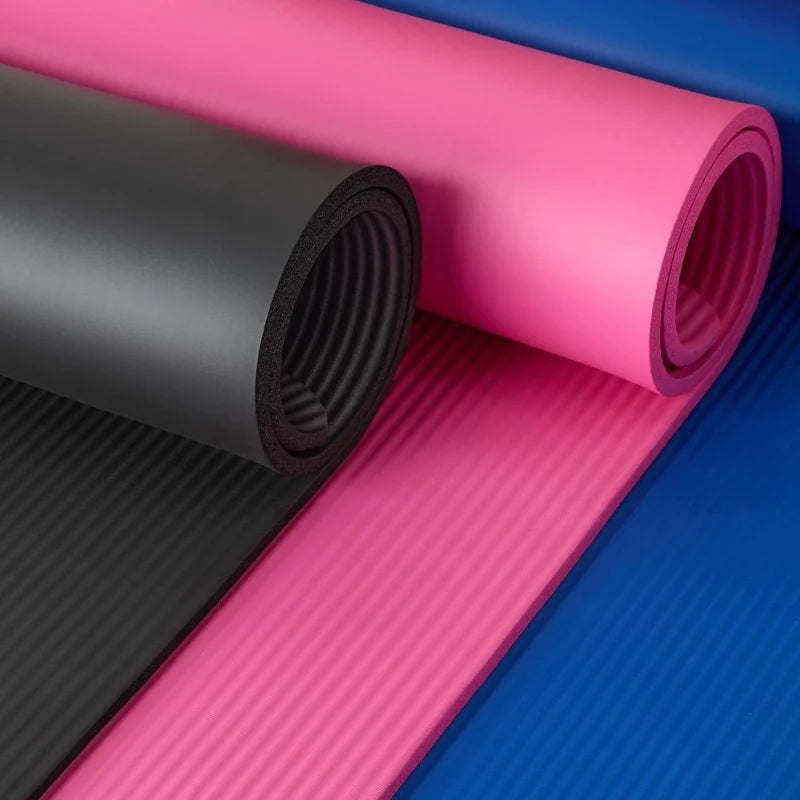 Extra Thick Half Inch Yoga Mat With Carrying Strap Cushioned Support For Fitness