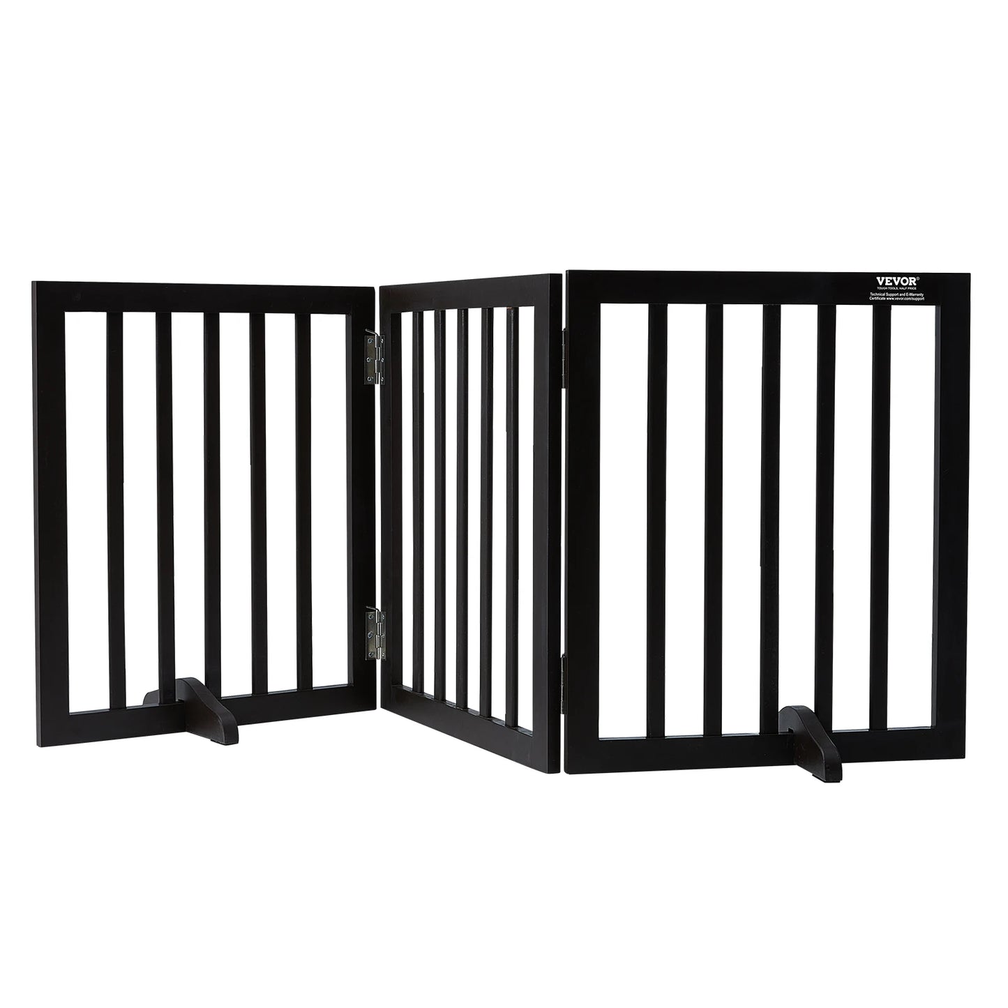 SucceBuy Free Standing Dog Gate 3 Panels Foldable for Narrow Passages