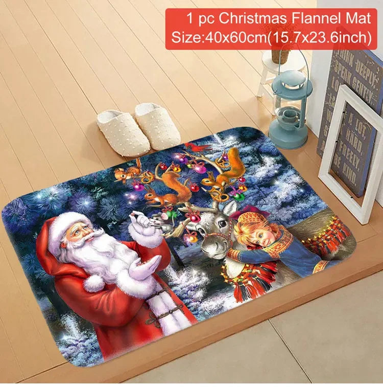 Christmas Door Mat Santa Claus Outdoor Decor For Home Merry Christmas 2025 Xmas