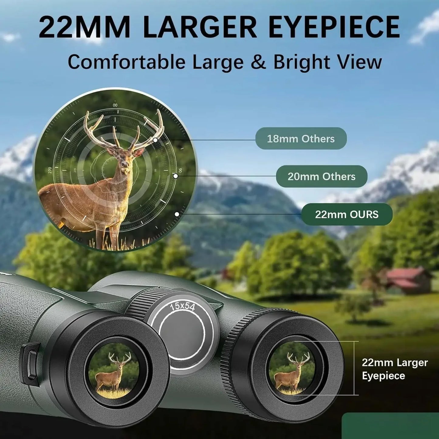 Z 15x54 Binoculars High Powered Harness Bluetooth Remote