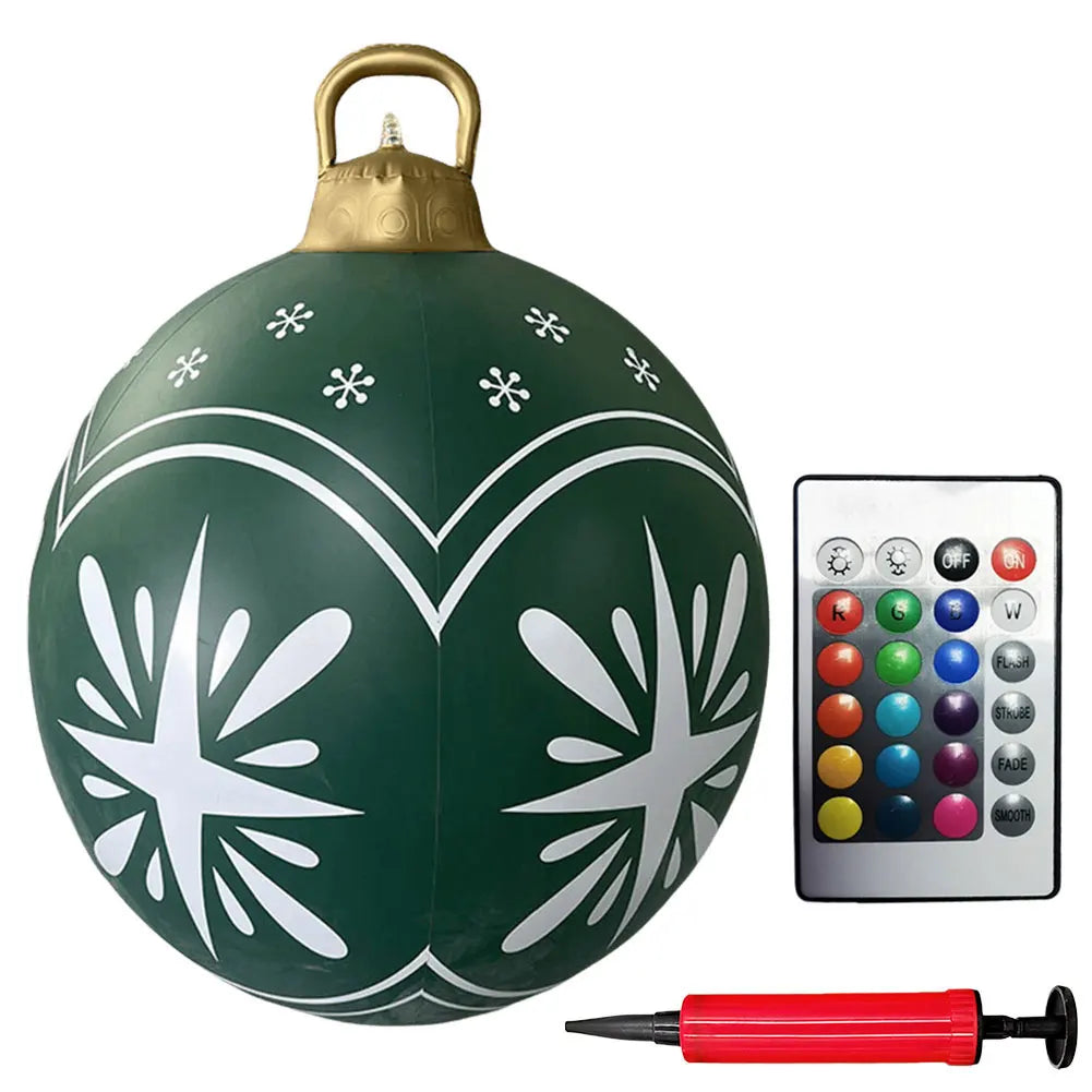 Giant Outdoor 60cm Light Up PVC Inflatable Christmas Ball With Remote Control