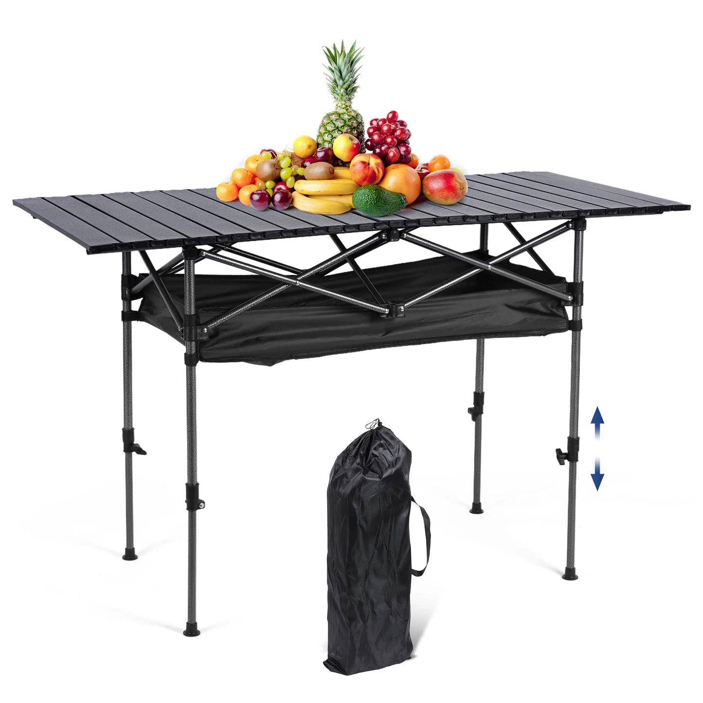 Outdoor Folding Aluminum Table Portable With Carrying Bag For Camping Picnics