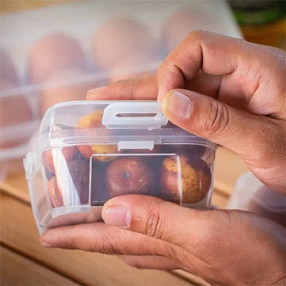 Portable Eggs Box Case Shockproof Egg Holder Kitchen Container Transparent Organizer For Outdoor Camping Picnic