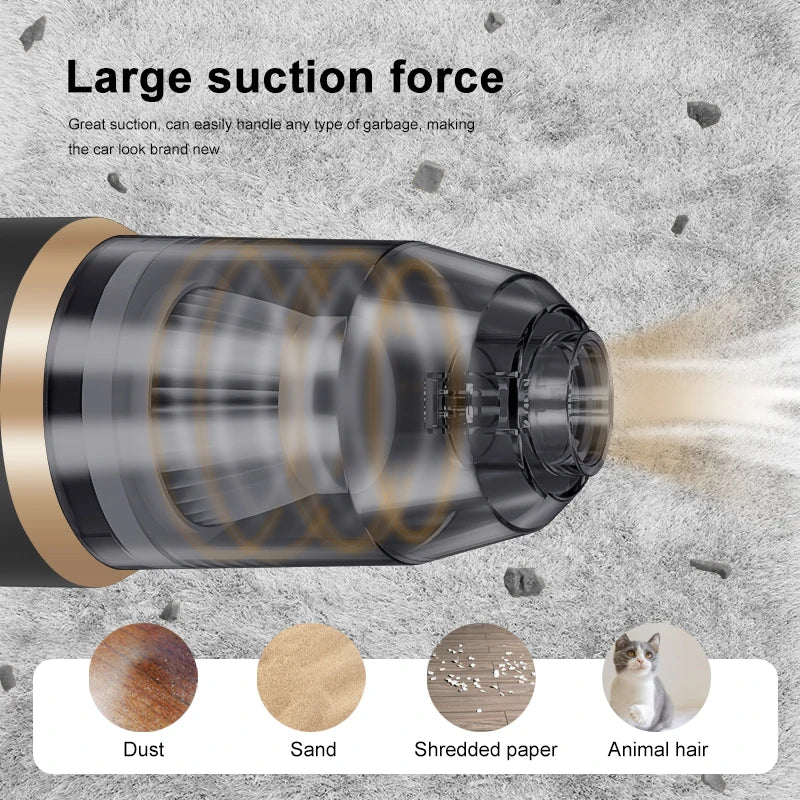 Cordless Car Vacuum Cleaner Bagless Portable High Power With HEPA Filter