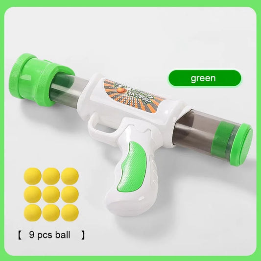 Launch Training Cat Toys Interactive Shooter Gun Teaser Plush Ball Creative Games Stretch Pompoms Kittens Supplies