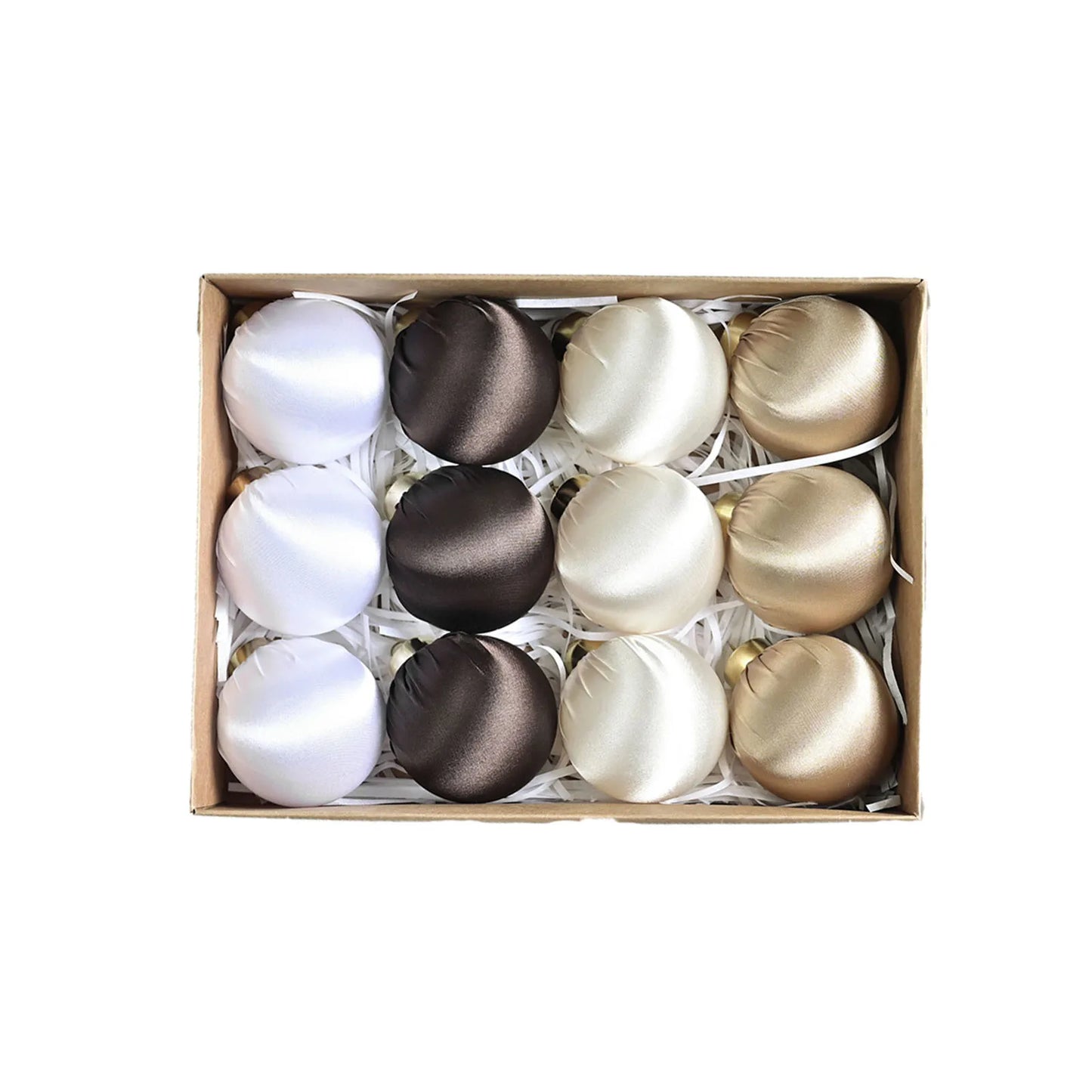 12pcs Velvet Glossy Christmas Ball Ornaments Hanging Christmas Tree Decorations