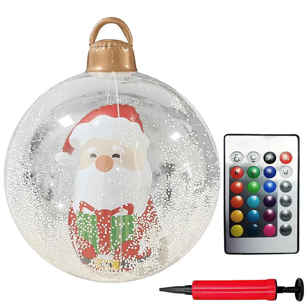 Giant Outdoor 60cm Light Up PVC Inflatable Christmas Ball With Remote Control