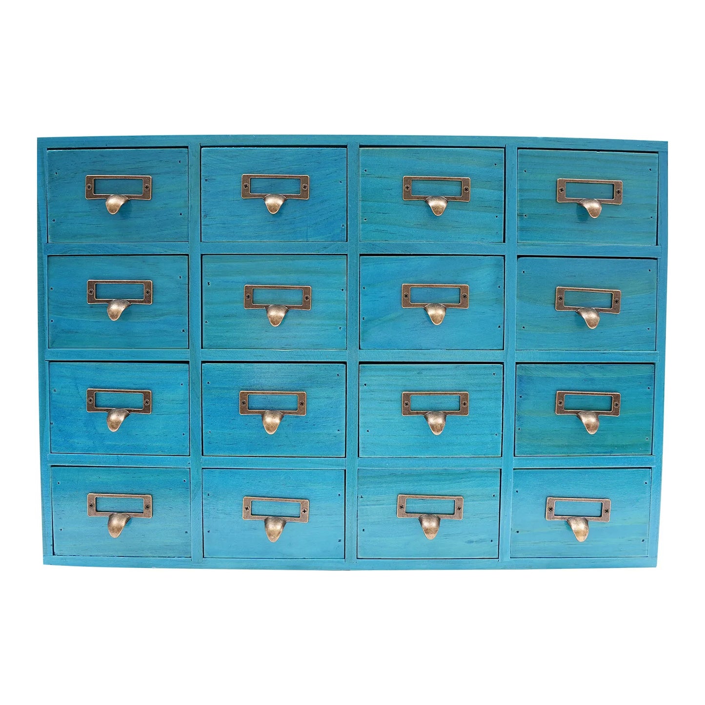 Sturdy Blue Wooden Desk Apothecary Cabinet Home Office