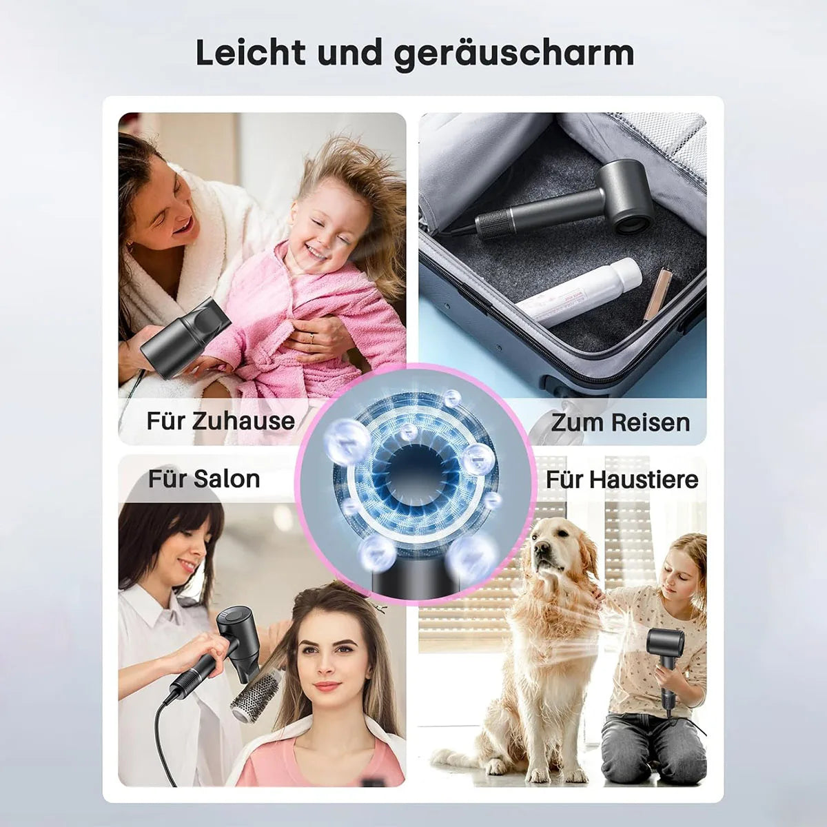 Electric High Speed Hair Dryer 120000RPM Brushless Negative Ions Low Noise 1600W