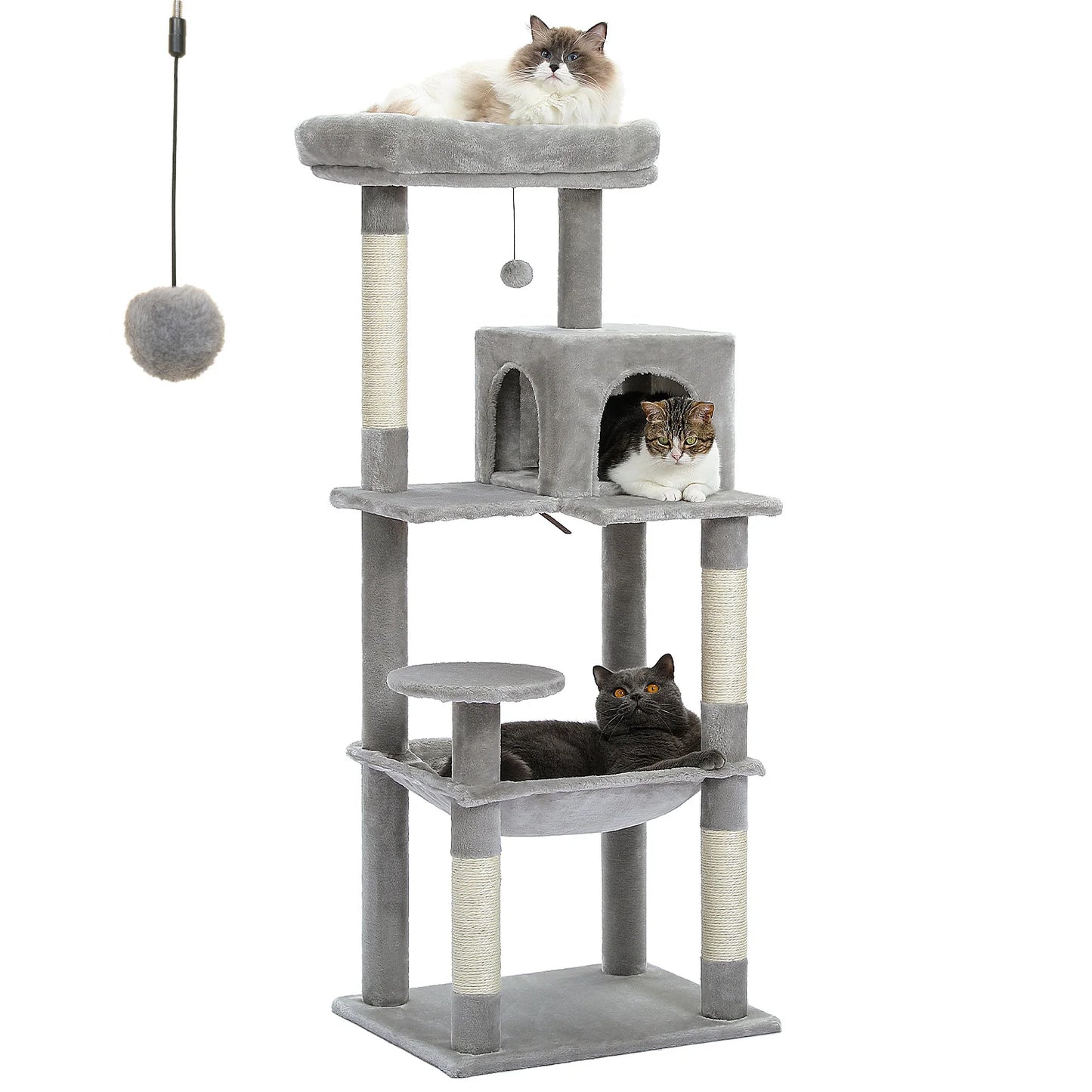 5 Level Cat Tree for Large Cats with Sisal Scratching Posts