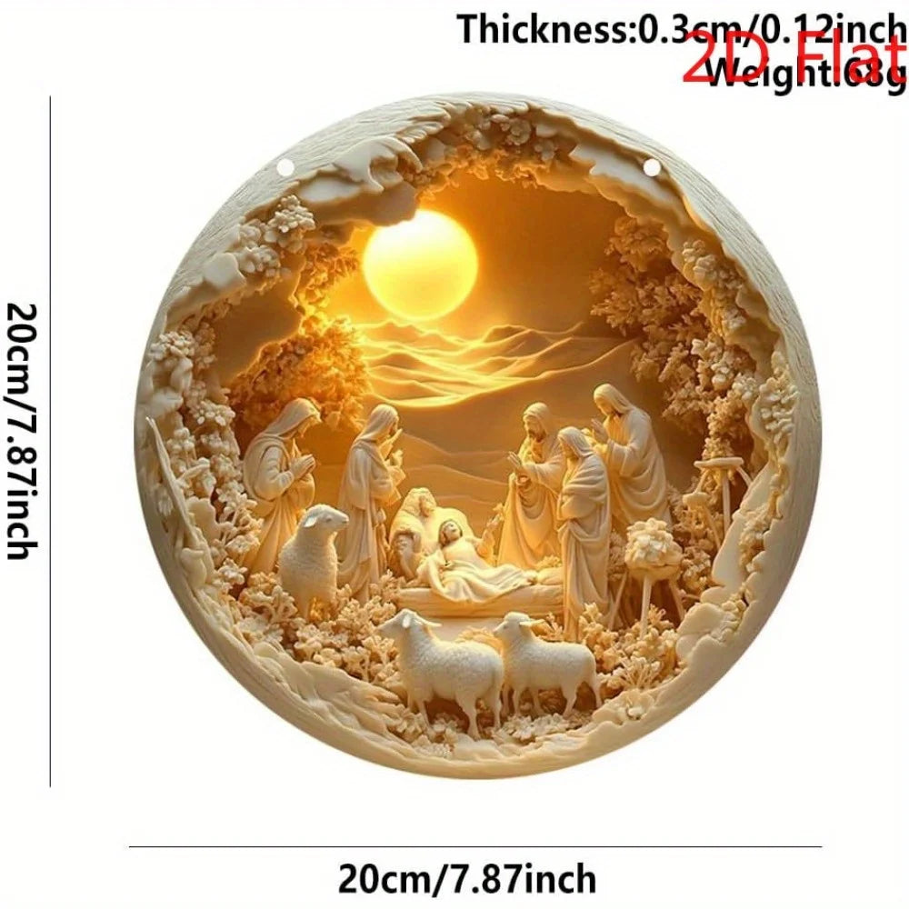 Bohemian Nativity Wall Hanging Floral Christmas Decor For Living Room Bedroom