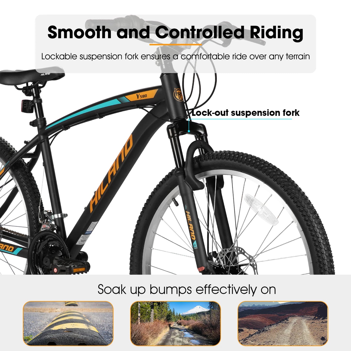 Hiland 26 Inch Mountain Bike 18 Speed Dual Disc Brakes