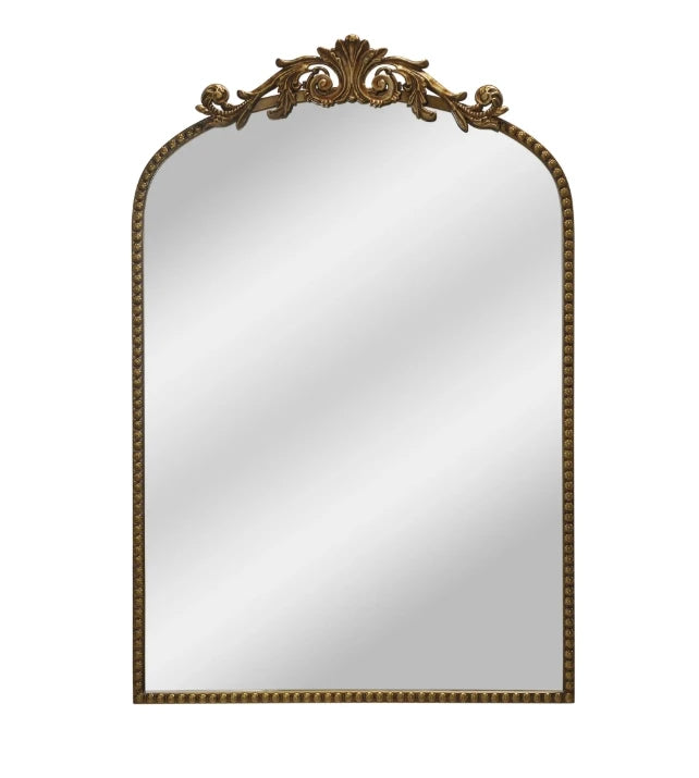 Arched Decorative Mirror 24 By 34 Inches With Gold Accents For Home Decor