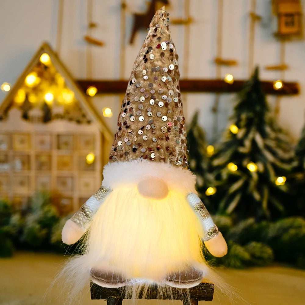 Glowing Gnome Christmas Faceless Doll 30cm Tree Ornament Night Light