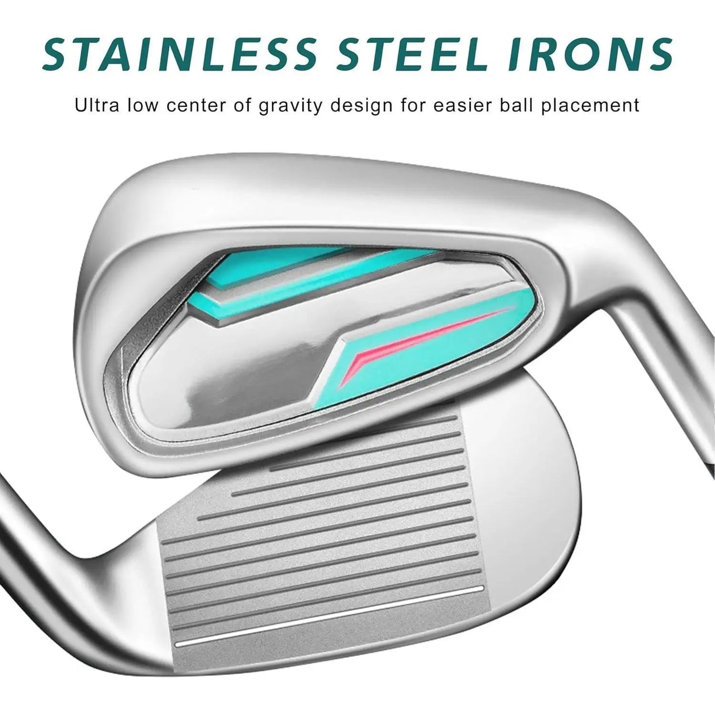 Women's Oversea 9/12 Pieces Complete Golf Club Set with High-Strength Thin Face Design 460cc Driver