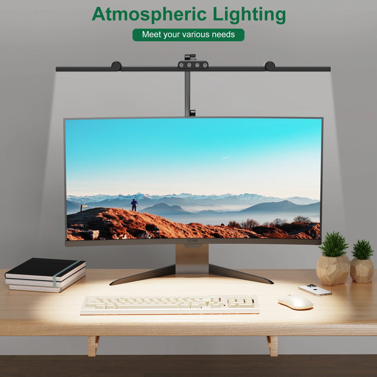 Three Head Desk Lamp With Memory Five Color Temperatures