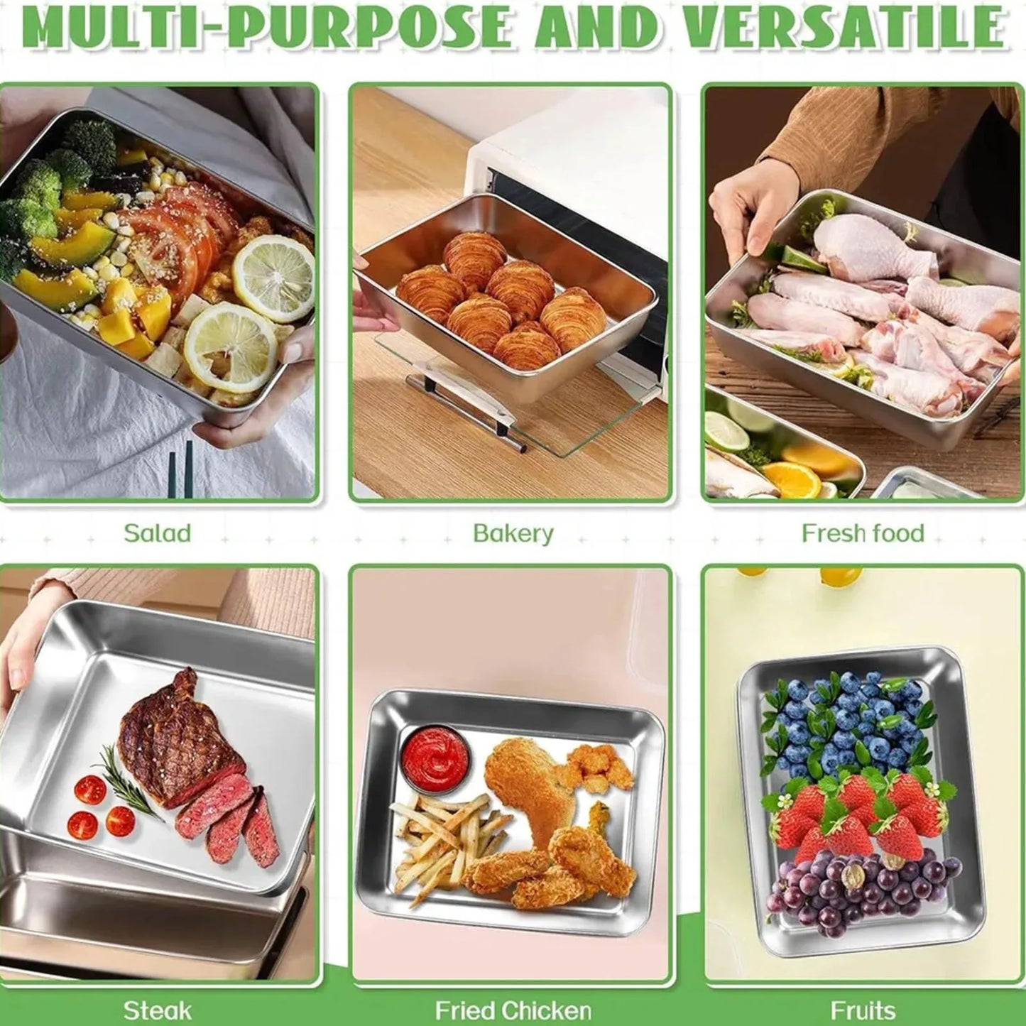 4 Piece Stainless Steel Fresh Keeping Box Sealed With Lid Refrigerator Food Preservation Fruit Box Thickened Large