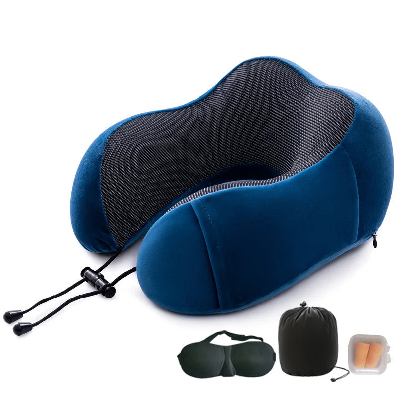 U Shaped Travel Neck Pillow Memory Foam for Car Airplane Comfort