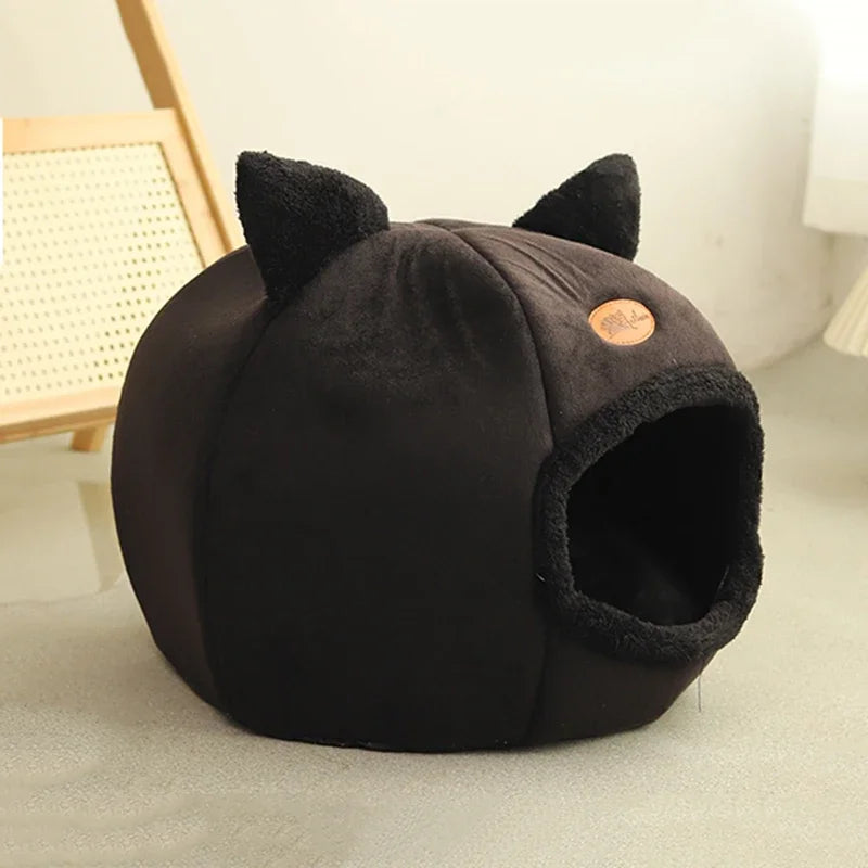 New Deep Sleep Winter Cat Bed Cozy Cave Nest Indoor Tent Mat For Cats Small Pets
