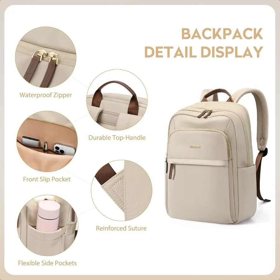 Apricot 16 Inch Multilayer Laptop Weekender Hiking Backpack