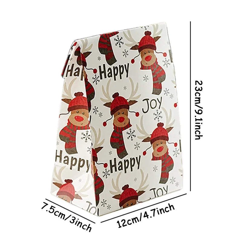 Kraft Paper Christmas Cookie Bags 5 Or 10 Pack Snack Packaging Bags