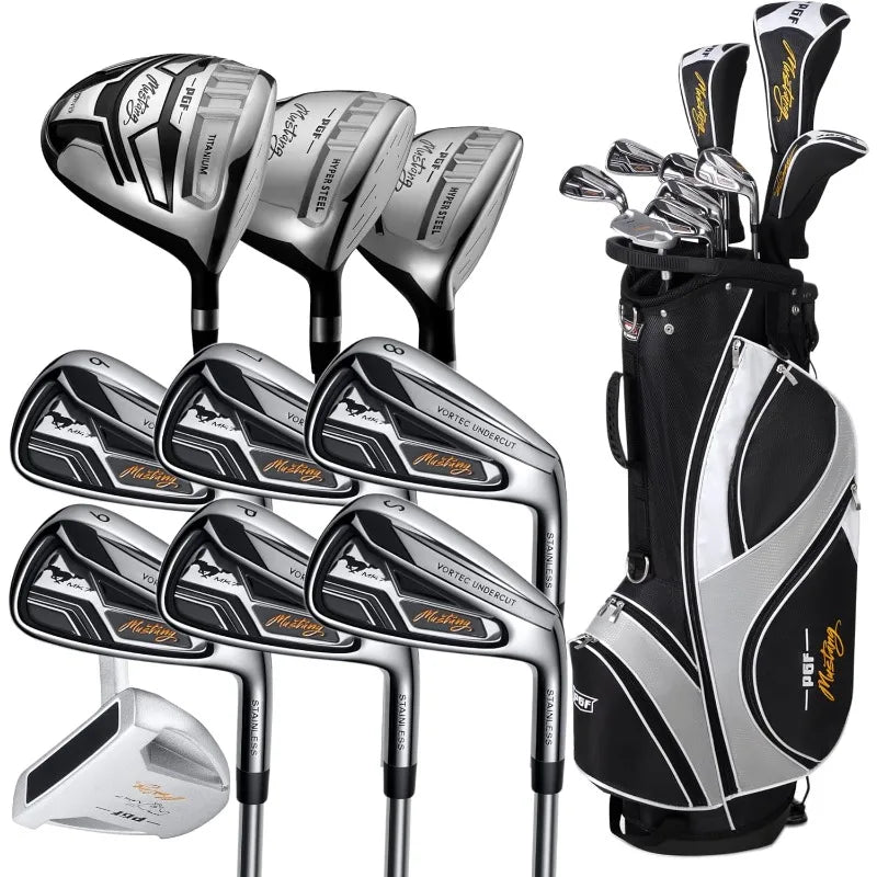 PGF Men's Mustang MK7 Complete Golf Club Package Set [Flex:Regular][14-Pieces]