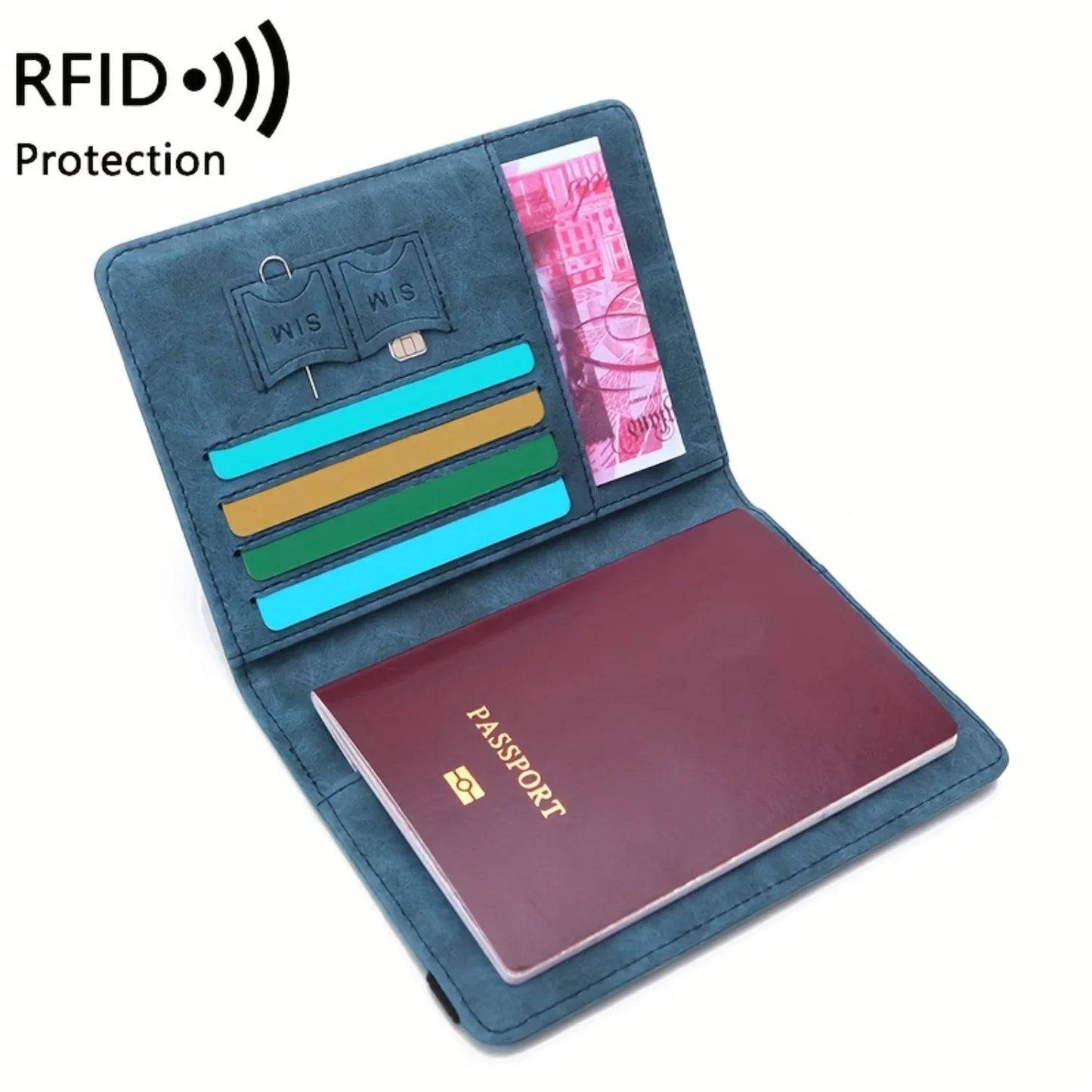 RFID Anti Theft Multi Card Passport Bag Travel Document Holder