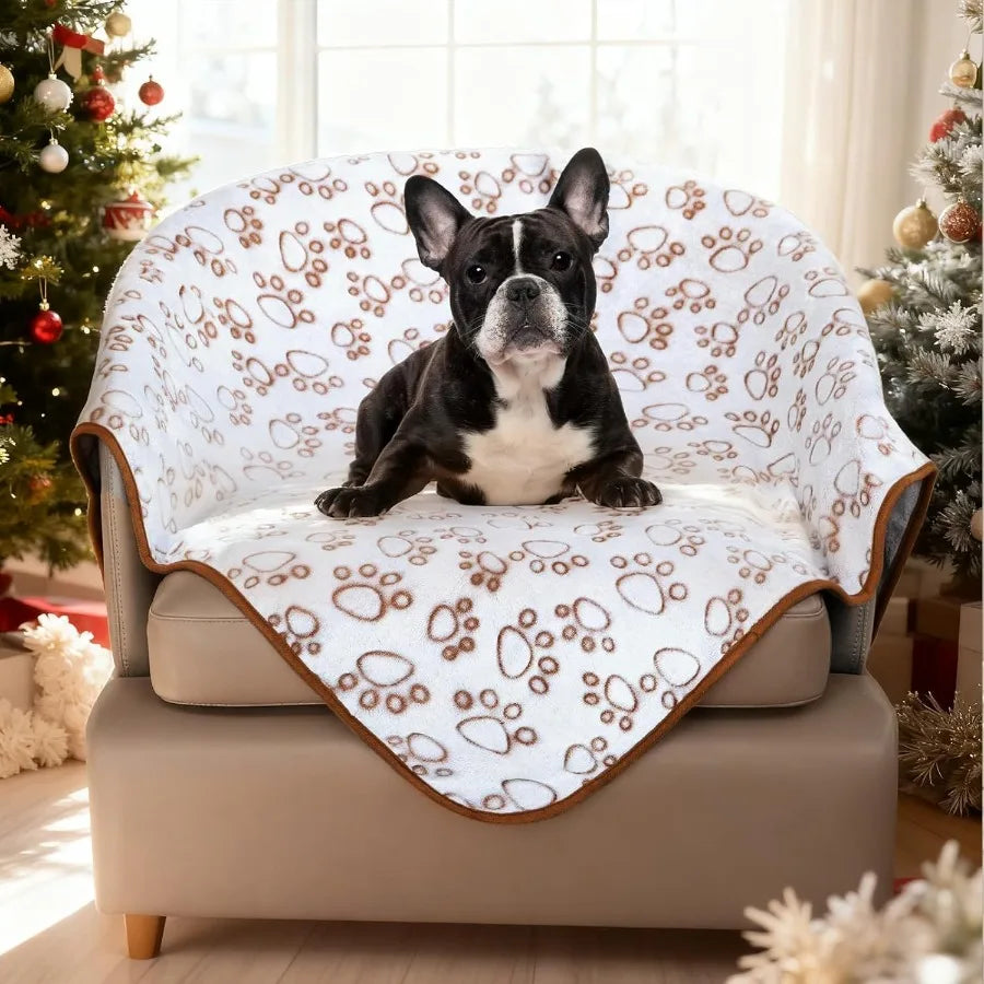 Brown Soft Dog Blanket For French Bulldog 32x40 Inches Premium Flannel Fleece