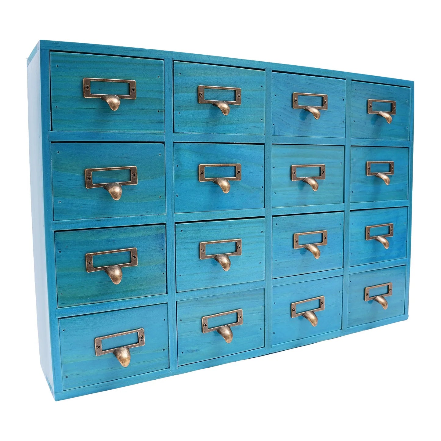Sturdy Blue Wooden Desk Apothecary Cabinet Home Office