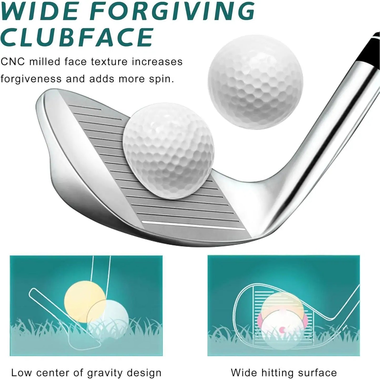 Women's Oversea 9/12 Pieces Complete Golf Club Set with High-Strength Thin Face Design 460cc Driver