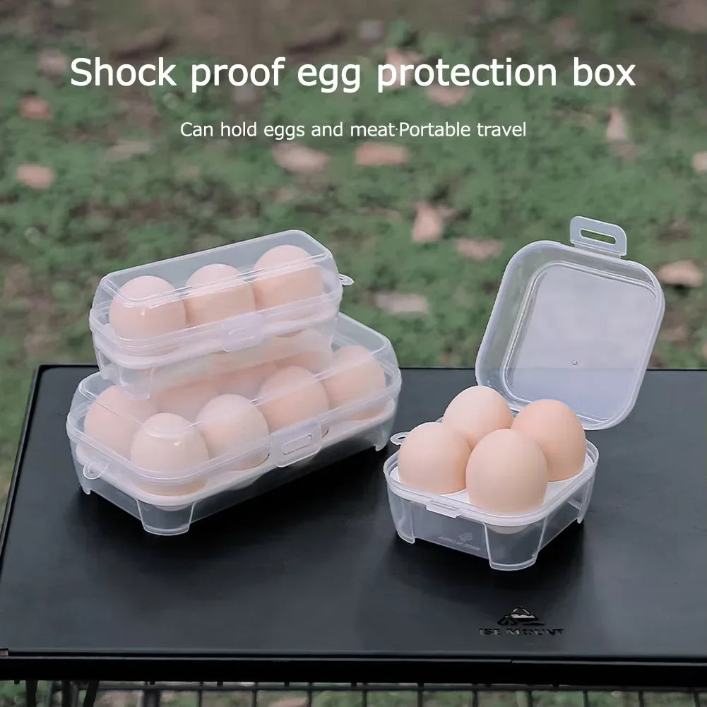 Portable Eggs Box Case Shockproof Egg Holder Kitchen Container Transparent Organizer For Outdoor Camping Picnic