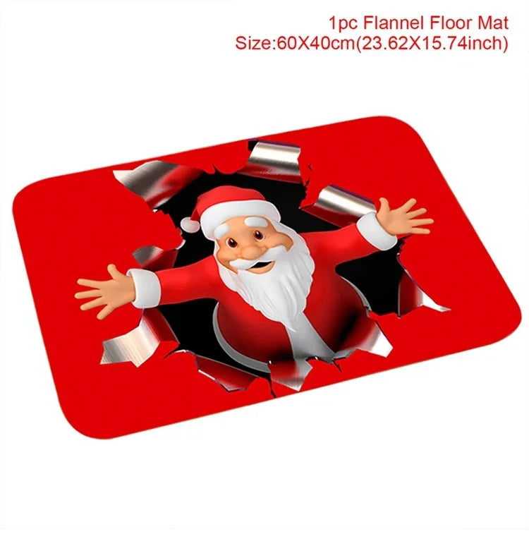 Christmas Door Mat Santa Claus Outdoor Decor For Home Merry Christmas 2025 Xmas