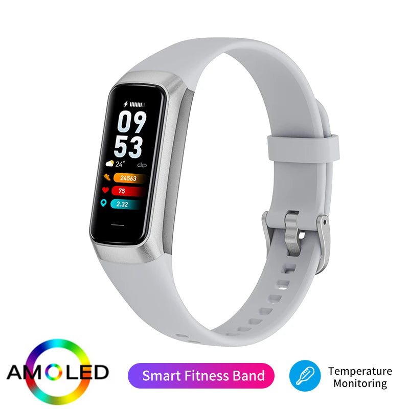 LIGE Amoled Smart Watch Men 2025 Smart Band Women Heart Rate Blood Smartwartch Waterproof Smart Bracelet Sport Fitness Tracker