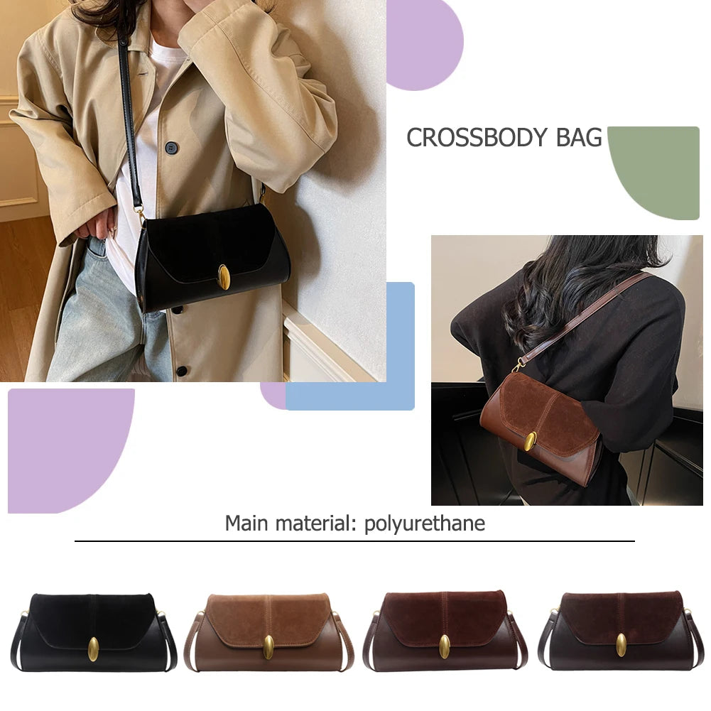 Fashion PU Shoulder Bag Stylish Crossbody Bag With Adjustable Strap Vintage Small Tote Bag For Everyday And Commuting