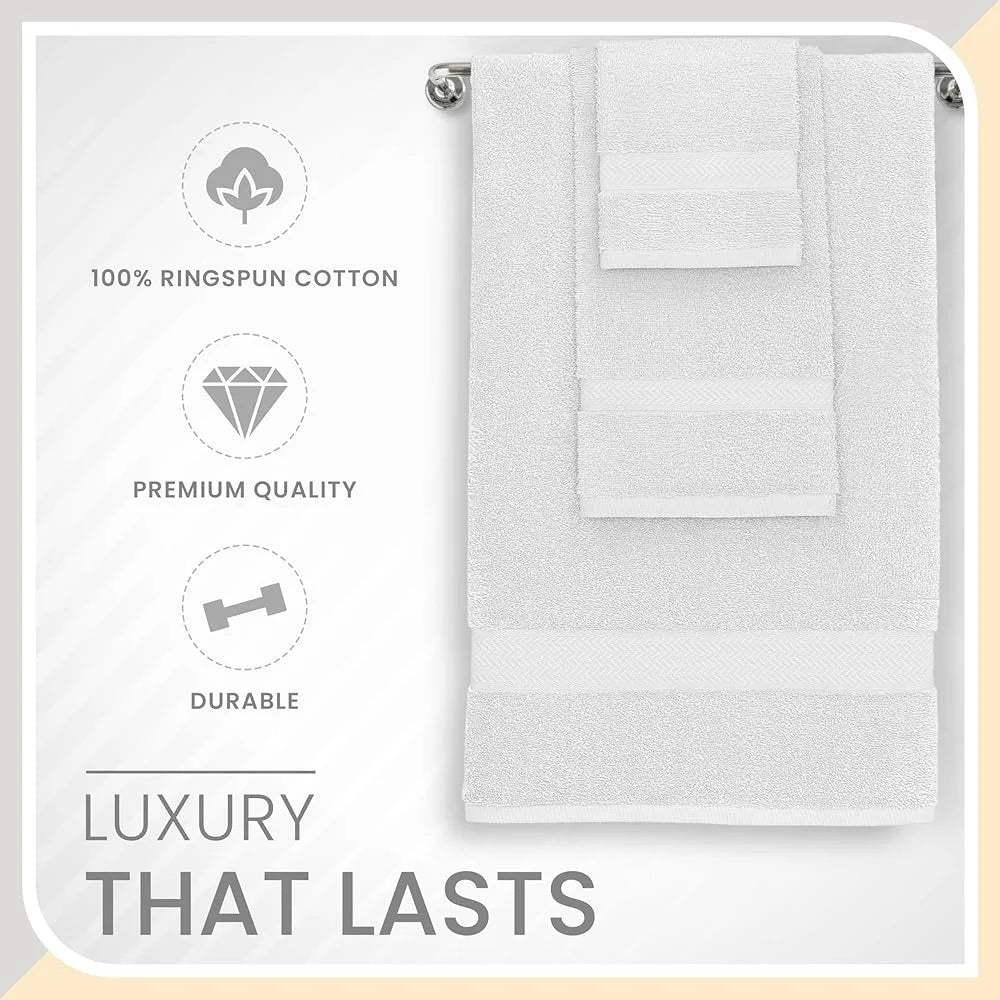 Six Piece Luxury Cotton Towel Set Quick Dry Towels Home