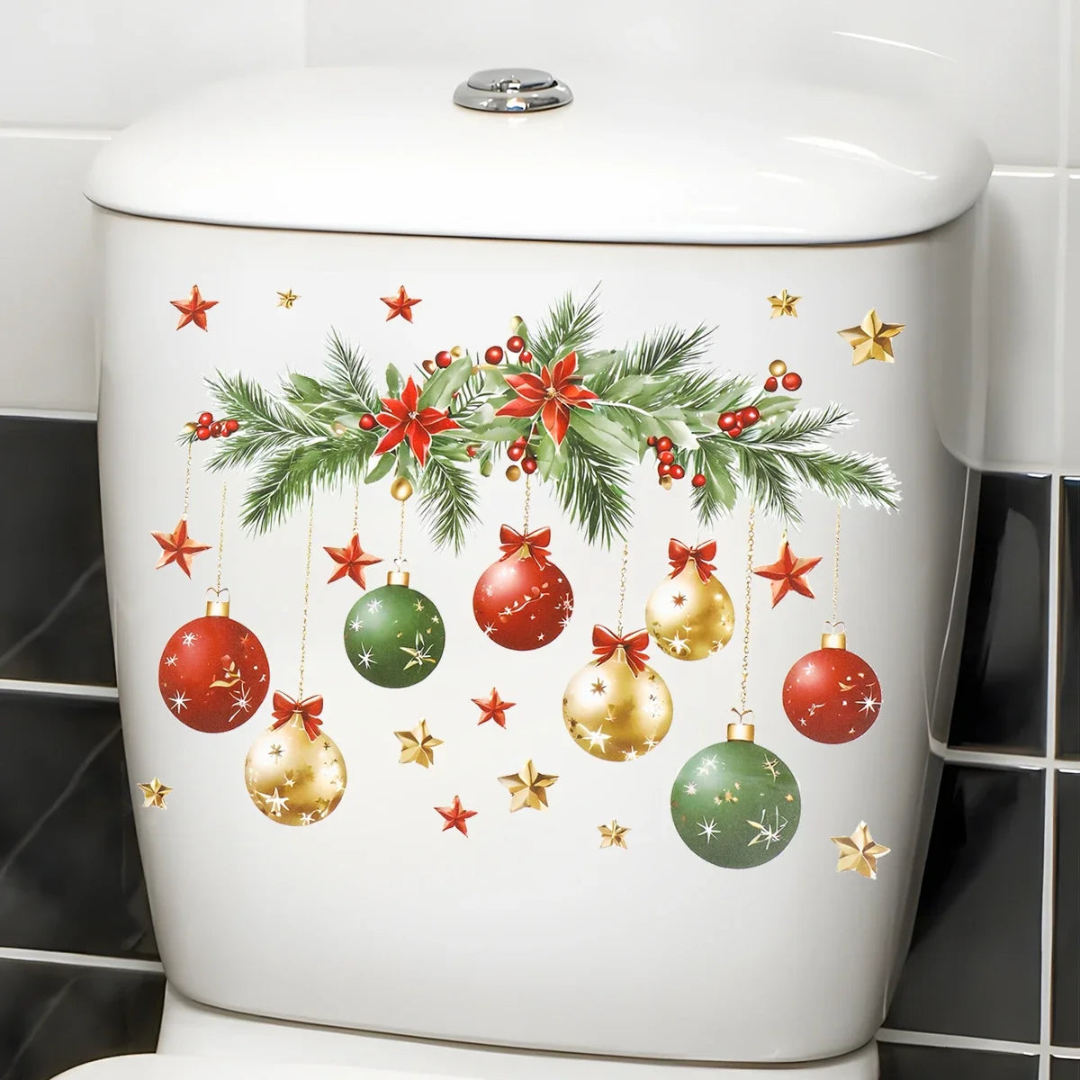Christmas Snowman Toilet Stickers For Holiday Bathroom Decor 2025 Gift