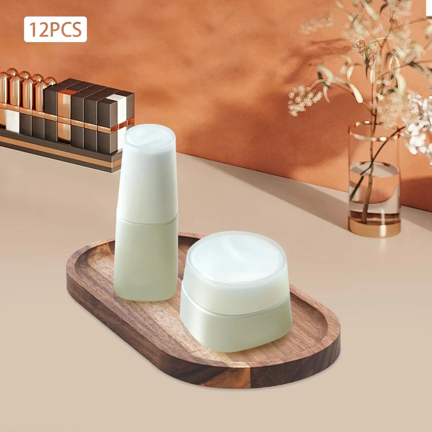 Oval Wooden Serving Tray Set of 12 10x5x0.78in for Coffee Table Decor