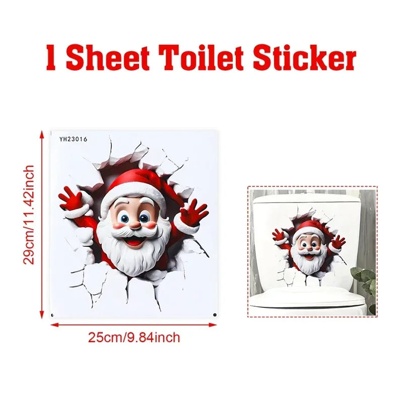 Christmas Snowman Toilet Stickers For Holiday Bathroom Decor 2025 Gift