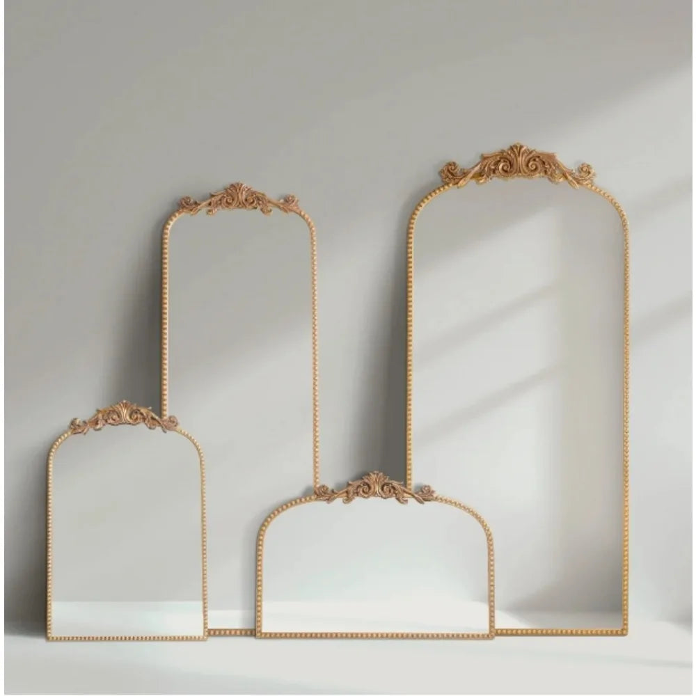 Arched Decorative Mirror 24 By 34 Inches With Gold Accents For Home Decor