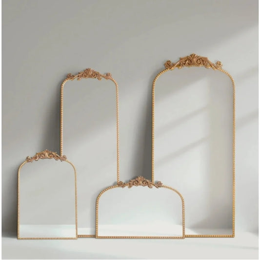 Arched Decorative Mirror 24 By 34 Inches With Gold Accents For Home Decor