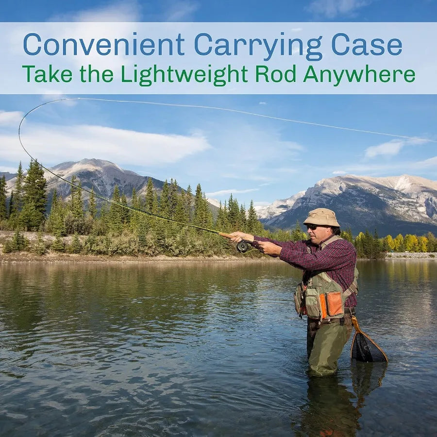 Fly Fishing Rod And Reel Combo With Carry Case Flies