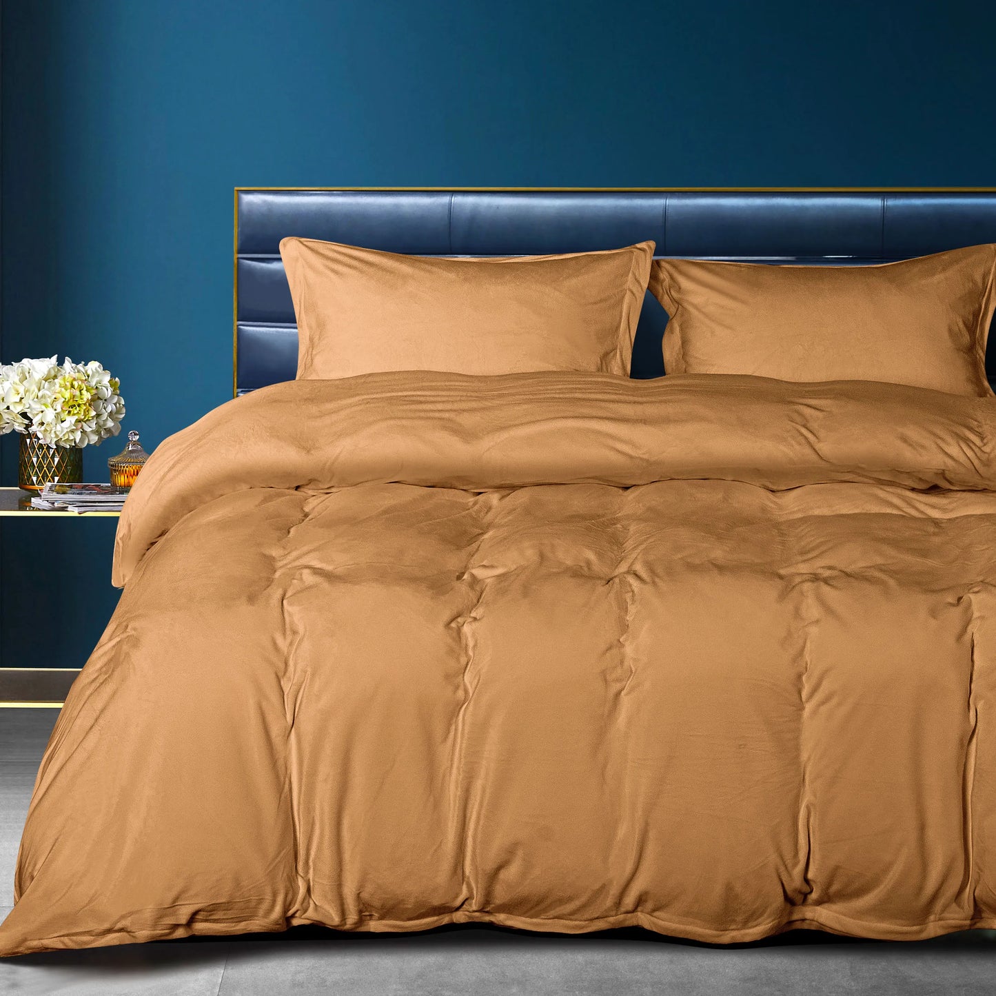 NTBAY Velvet Duvet Cover Set 3 Piece With Zipper Closure