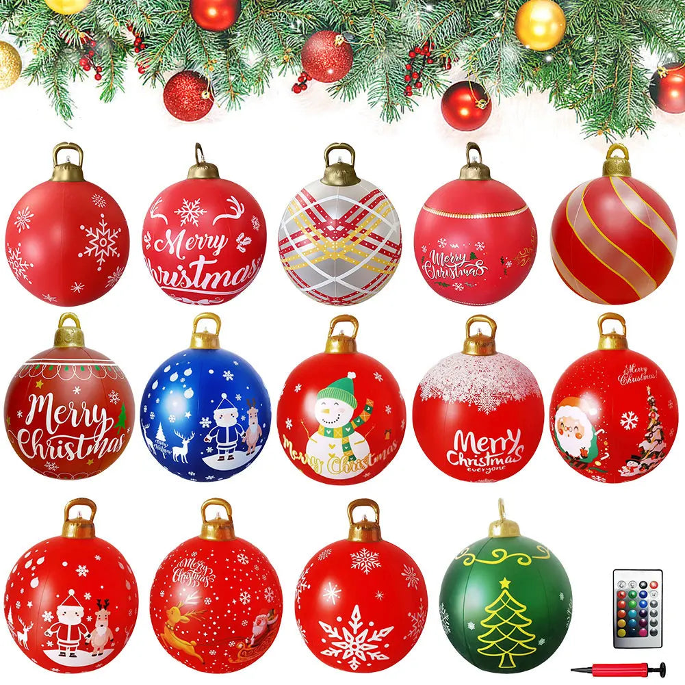 Giant Outdoor 60cm Light Up PVC Inflatable Christmas Ball With Remote Control