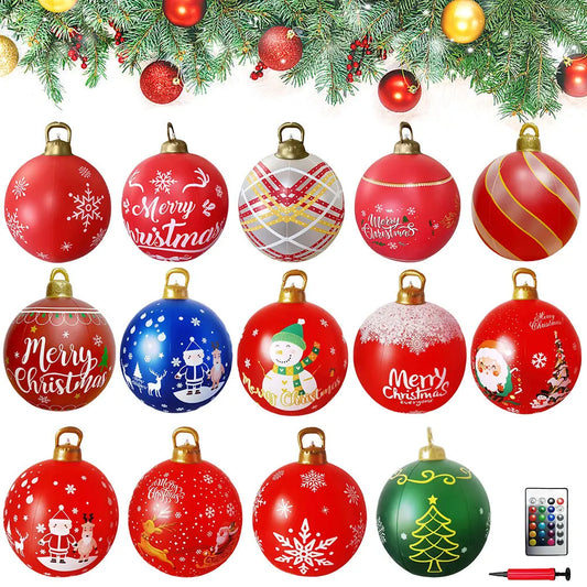 Giant Outdoor 60cm Light Up PVC Inflatable Christmas Ball With Remote Control